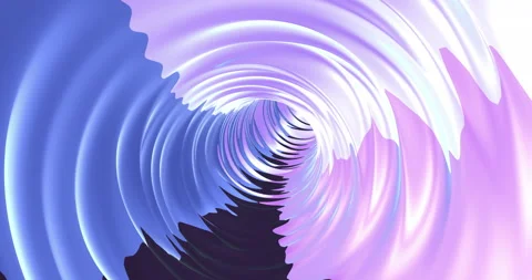 Abstract background with an animated hypnotic tunnel made of lilac-blue caramel Stock Footage 200649772