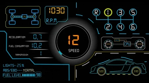 Abstract background with animated shapes and circles. HUD Infographic. Stock Footage 71326261