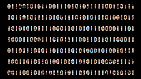 Abstract background animation with binary digits running. Stock Footage 113569164