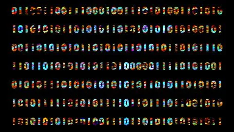 Abstract background animation with binary digits. 库存插图