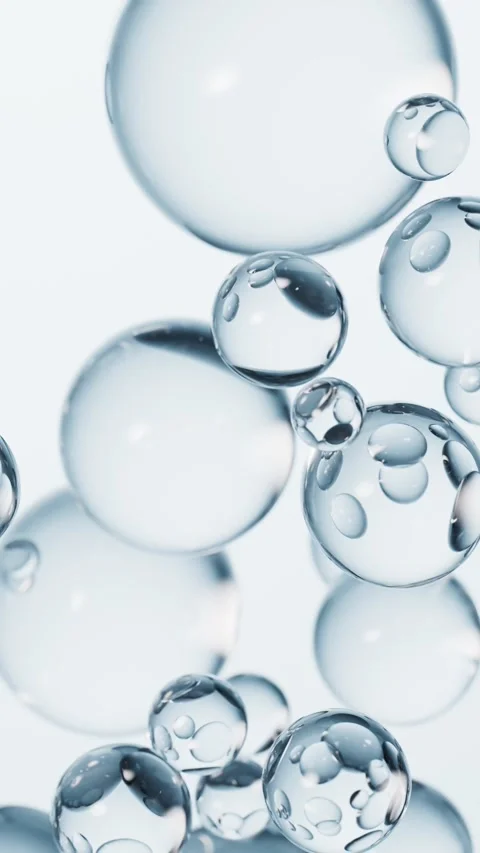 Abstract background animation of clear water bubbles floating gently upwards Vidéo 327109625