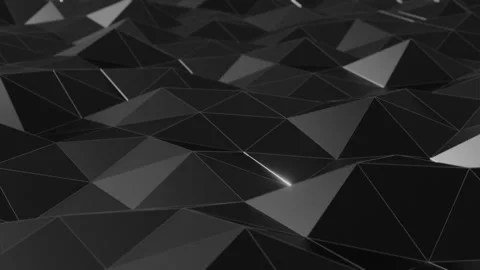 Abstract background animation of close-up of black bright and shiny triangles. Stock Footage 111868440