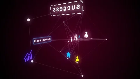 Abstract background with animation cloud network from connecting many users or Stock Footage 96760558