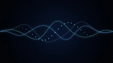 Abstract background animation with dynamic wavy lines and glowing particles.. Stock Footage 345838072