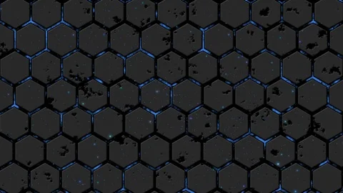 Abstract background with animation of energy flow. Hexagon wall. Particle. Stock Footage 79137465