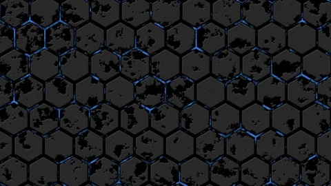 Abstract background with animation of energy flow. Hexagon wall.Seamless loop. 2 Stock Footage 79137956