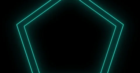 Abstract background with animation of flight in pentagon tunnel with neon light. Stock Footage 113705019