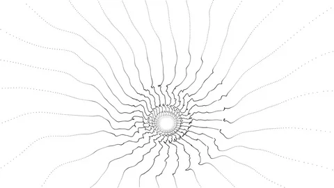 Abstract Background Animation - fly through swirling dotted tunnel Video stock 71313768