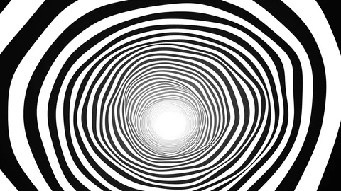 Abstract Background Animation - fly through swirling striped tunnel 스톡 동영상 71314124