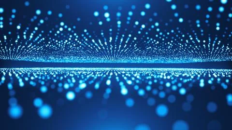 Abstract background with animation of flying flicker particles. Magic backdrop Stock Illustration