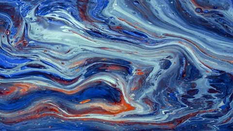 Abstract background Animation of liquid ink marble combination of blue white Stock Footage 311683572