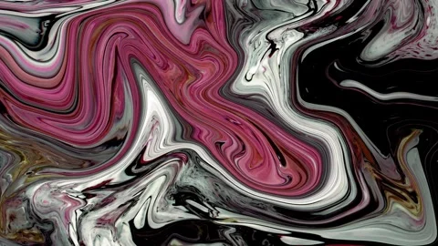 Abstract background Animation liquid ink marble combination pink black and w Stock Footage 311758293