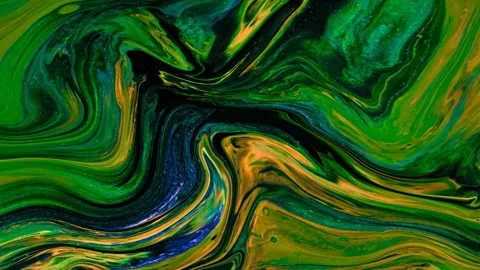 Abstract background Animation liquid ink marble combination of green mixed y 動画素材 311758295