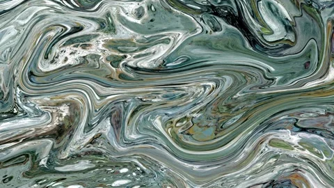 Abstract background Animation liquid ink marble combination of green mixed w Stock Footage 311842081