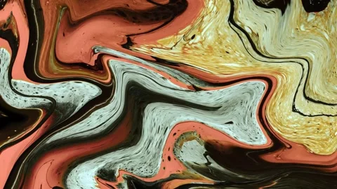 Abstract background Animation marble liquid ink combination of orange mixed  Видео 311930813