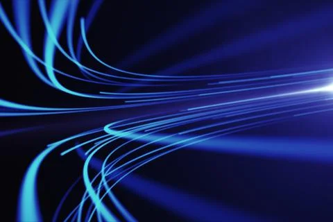 Abstract background with animation moving of lines for fiber optic network. Illustrazione stock