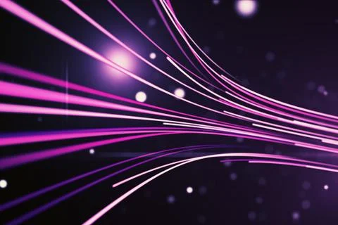Abstract background with animation moving of lines for fiber optic network 3d Stock Illustration