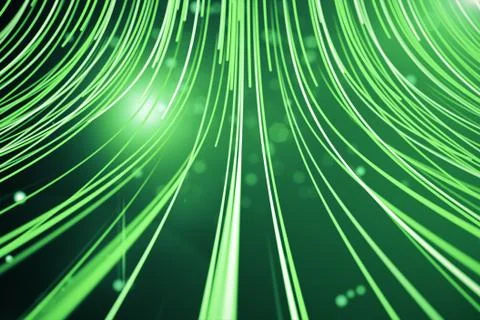 Abstract background with animation moving of lines for fiber optic network 3d Stock Illustration