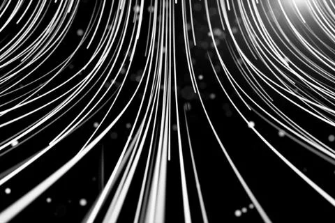 Abstract background with animation moving of lines for fiber optic network 3d Stock Illustration