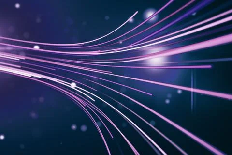 Abstract background with animation moving of lines for fiber optic network 3d Stock Illustration