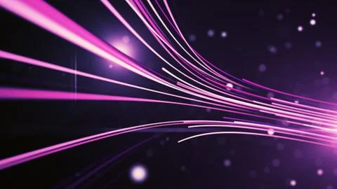 Abstract background with animation moving of lines for fiber optic network 3d Stock Illustration