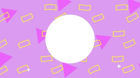 Abstract background animation with moving pink triangles and yellow geometr.. Stock-Footage 338403219