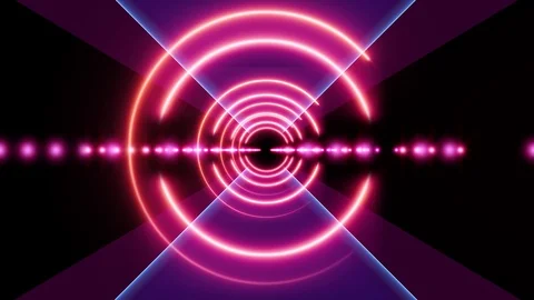 Abstract background animation neon glow geometry light forms tunnel loop Stock Footage 126891553