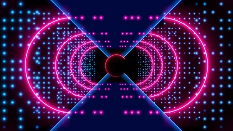 Abstract background animation neon glow geometry light forms tunnel loop Stock Footage 126892026