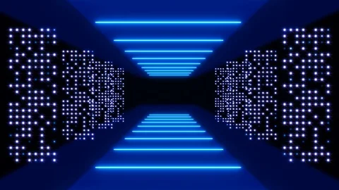 Abstract background animation neon glow geometry light forms tunnel loop Stock Footage 126892030