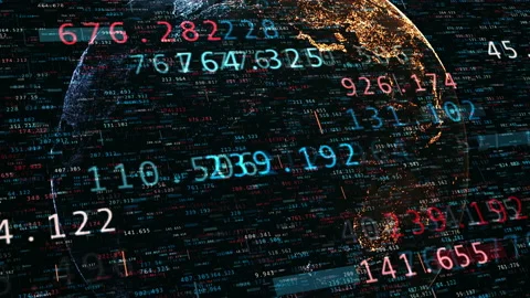 Abstract background with animation of numbers charts. Stock Footage 176830177
