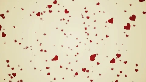 Abstract background animation with red hearts, seamless loop Stock Footage 98534093