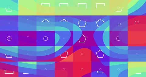 Abstract background animation with squares Displacement and gradient backdrop Stock Footage 169960148