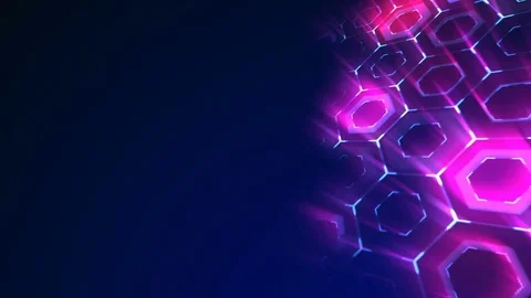 Abstract background with animation of wave mosaic of hexagons Stock Footage 84924826