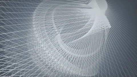 Abstract background animation. Waving and vibrating network surface 3d rendering Stock Footage 113610264