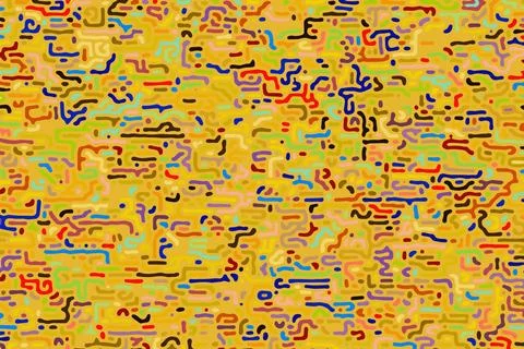 Abstract background appearance created from multicolored lines on a golden ye Stock Illustration