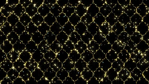 Abstract background of arabesque of glitter golden particles, arabesque. Stock Footage 107337299
