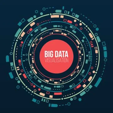 Abstract background with array circles and lines. Connection structure. Data  Stockillustratie