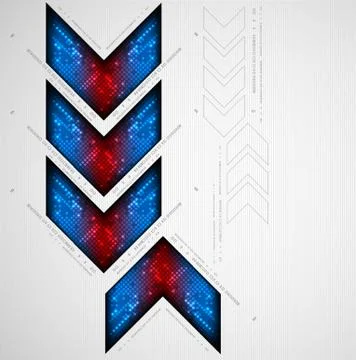 Abstract background with arrow. Pixel art. Vector Stock Illustration