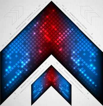 Abstract background with arrow. Pixel art. Vector 库存插图