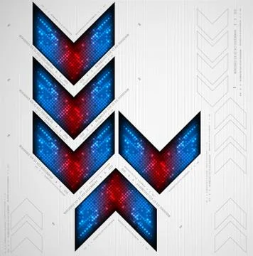 Abstract background with arrow. Pixel art. Vector Illustrazione stock