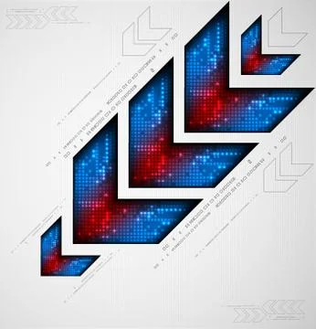 Abstract background with arrow. Pixel art. Vector Stock Illustration