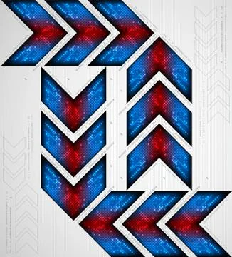 Abstract background with arrow. Pixel art. Vector イラスト素材