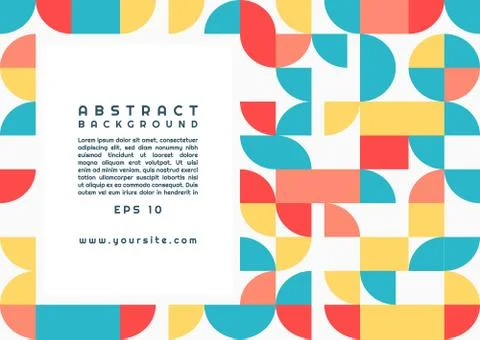 Abstract background art geometric circle shape design colorful bright style w Stock Illustration