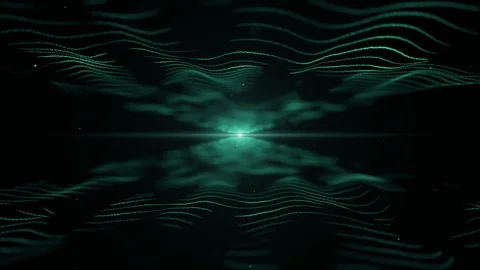 Abstract background. Azure blue imitation of sound waves on black backdrop Stock Footage 115870899