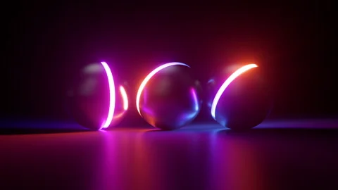 Abstract background of ball with neon line Stock Footage 242402407
