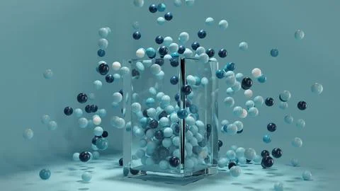 Abstract background with balls 3D illustration Stock Illustration