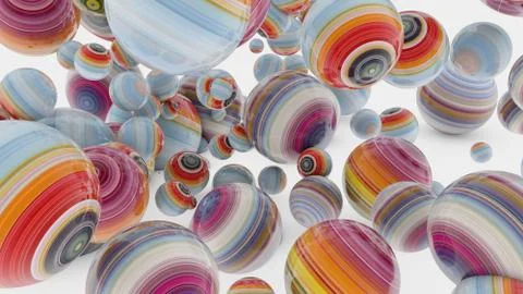 Abstract background with balls, 3D rendering, stretched pixels texture Stock Illustration