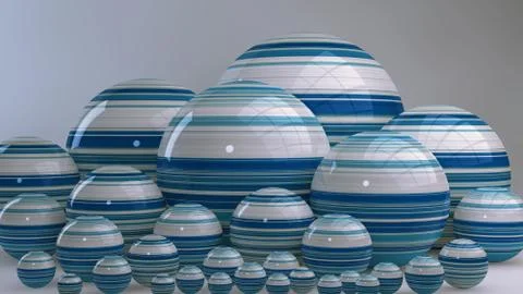 Abstract background with balls, 3D rendering, stretched pixels texture Stock-Illustration