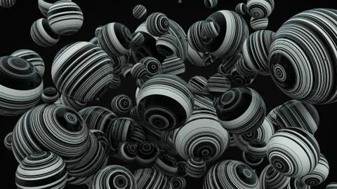 Abstract background with balls, 3D rendering, stretched pixels texture, bla.. Stock-Illustration