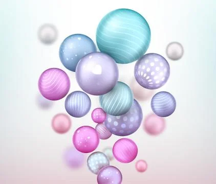 Abstract background with balls flying randomly Illustrazione stock